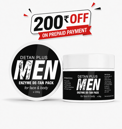 Detan Plus Men Enzyme De-Tan Pack For Face & Body (200g)