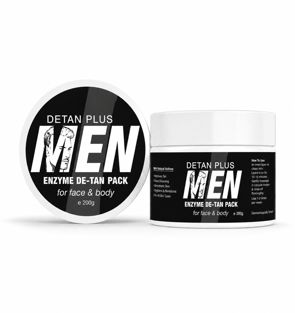 Detan Plus Men Enzyme De-Tan Pack For Face & Body (200g)