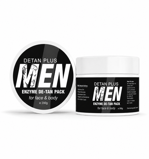 Detan Plus Men Enzyme De-Tan Pack For Face & Body (200g)